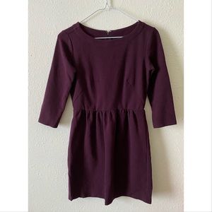 Burgundy long sleeve zip-up dress | LOFT